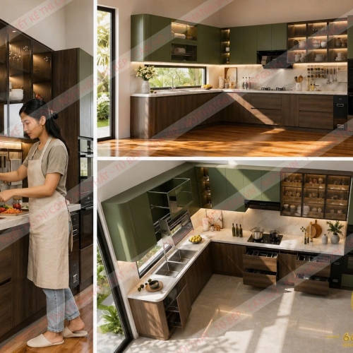 Tủ bếp L mẫu 58