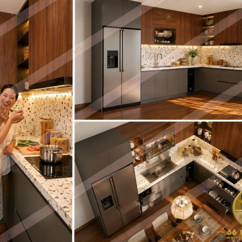 Tủ bếp L mẫu 42