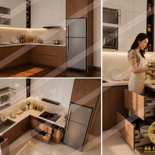 Tủ bếp L mẫu 41