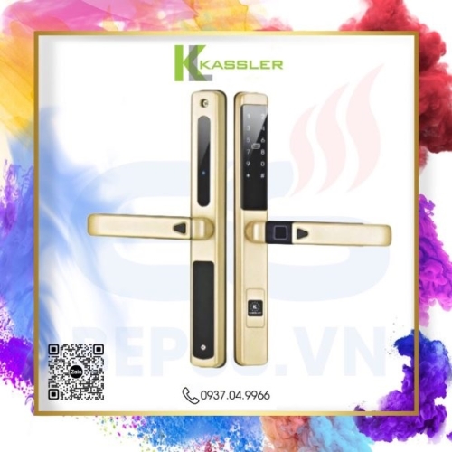Khóa Cửa Nhôm Kassler KL-599 LX Champagne Có App Wifi