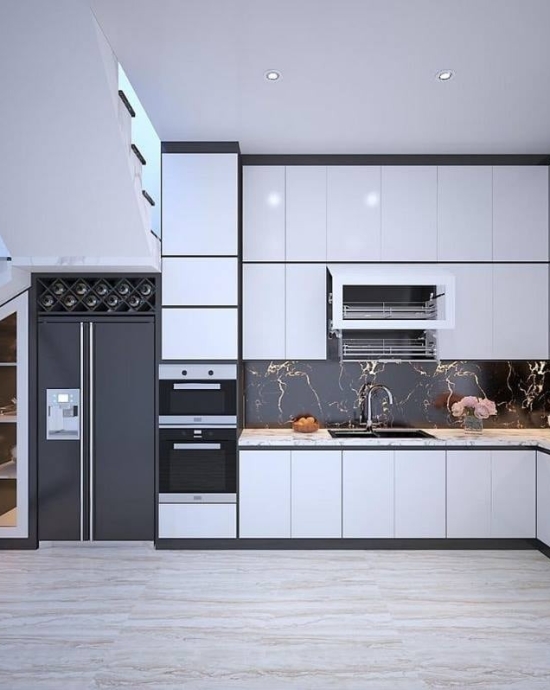 Tủ bếp kịch trần giúp tối ưu hóa không gian bếp