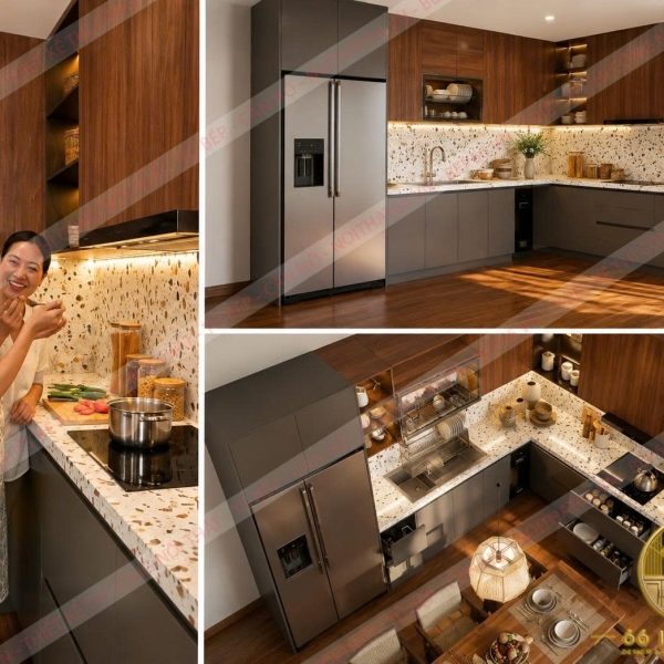 Tủ bếp L mẫu 42